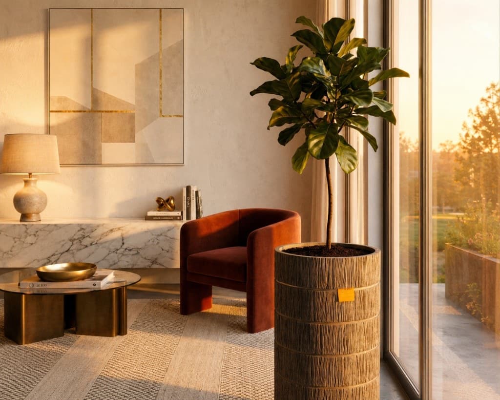 Tall Bark Floor Planter