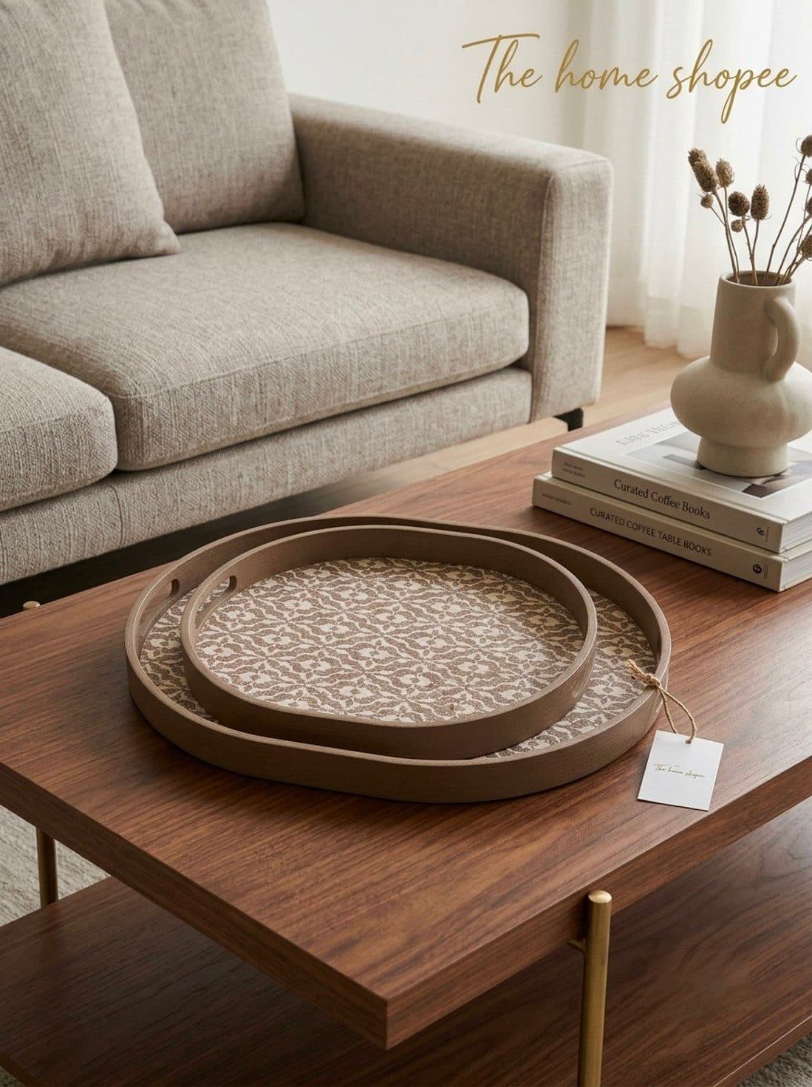 Serving Tray — Damask Set, 15 × 10 in