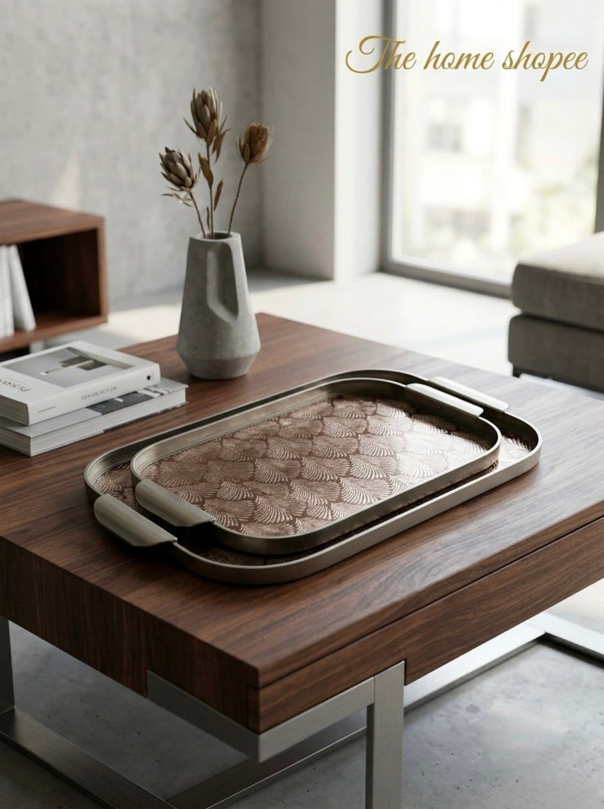 Serving Tray — Palm Fan, 15 × 12 in